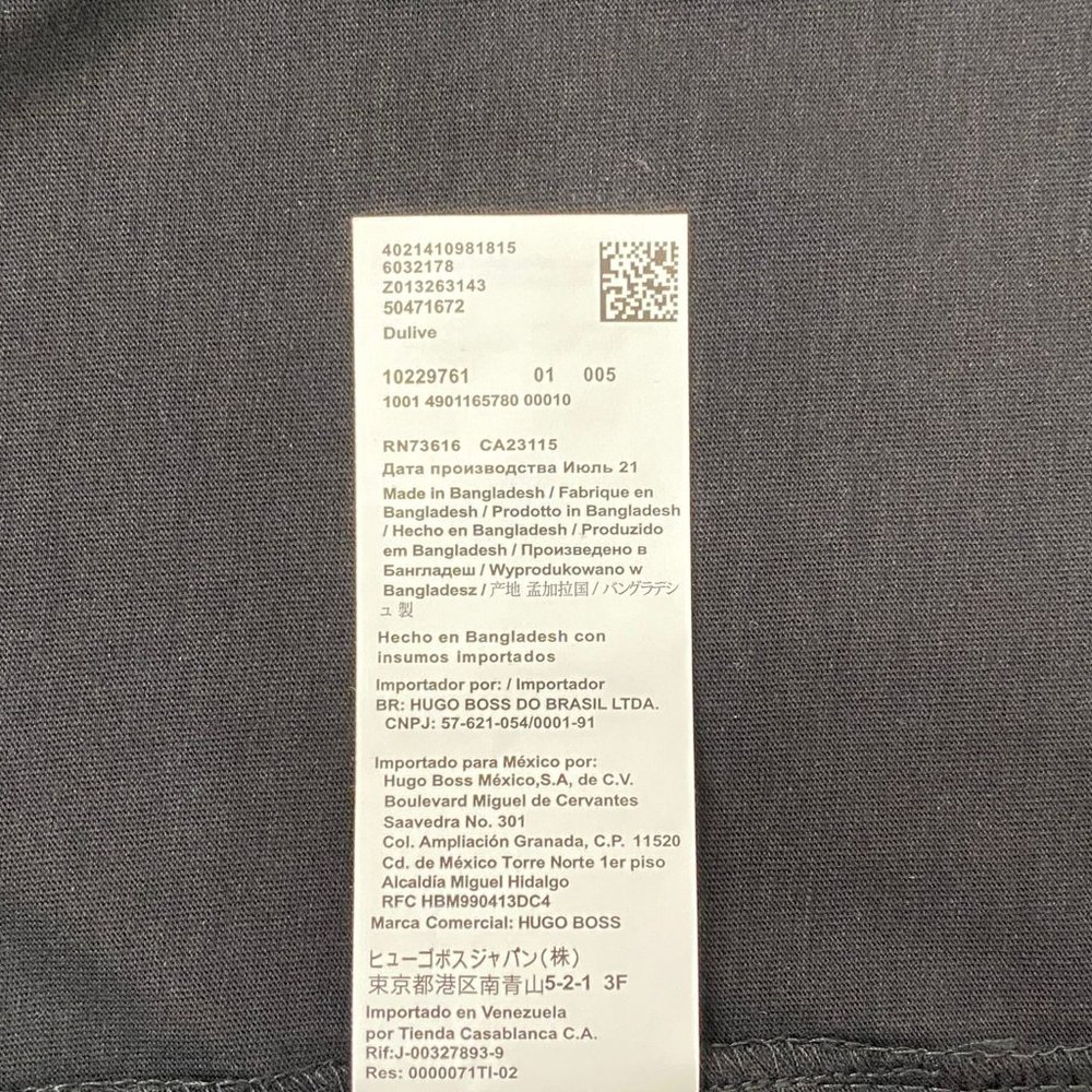 NWT HUGO BOSS Men's Cotton Crew Neck Logo Print T-Shirt Color Black Size S - XXL - Picture 5 of 6